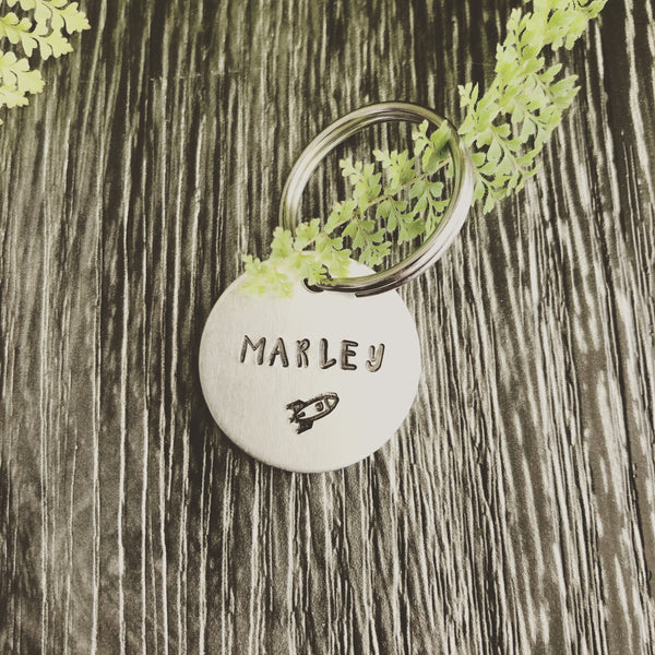 Personalized rocket dog ID tag