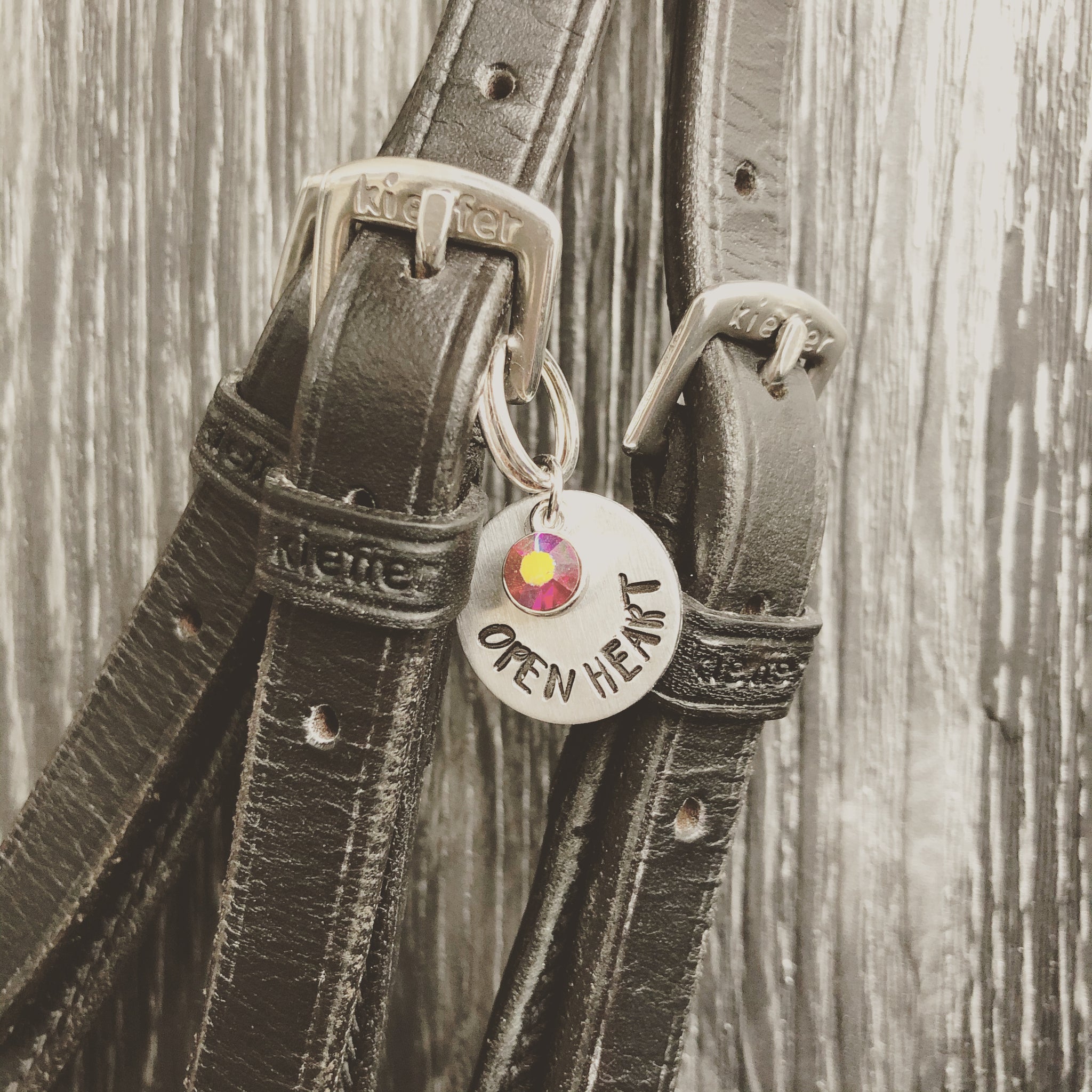 Open heart horse bridle charm